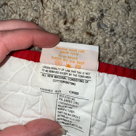 Vintage RARE Pottery Barn Kids Christmas Reindeer Baby Quilt - Picture 11 of 11